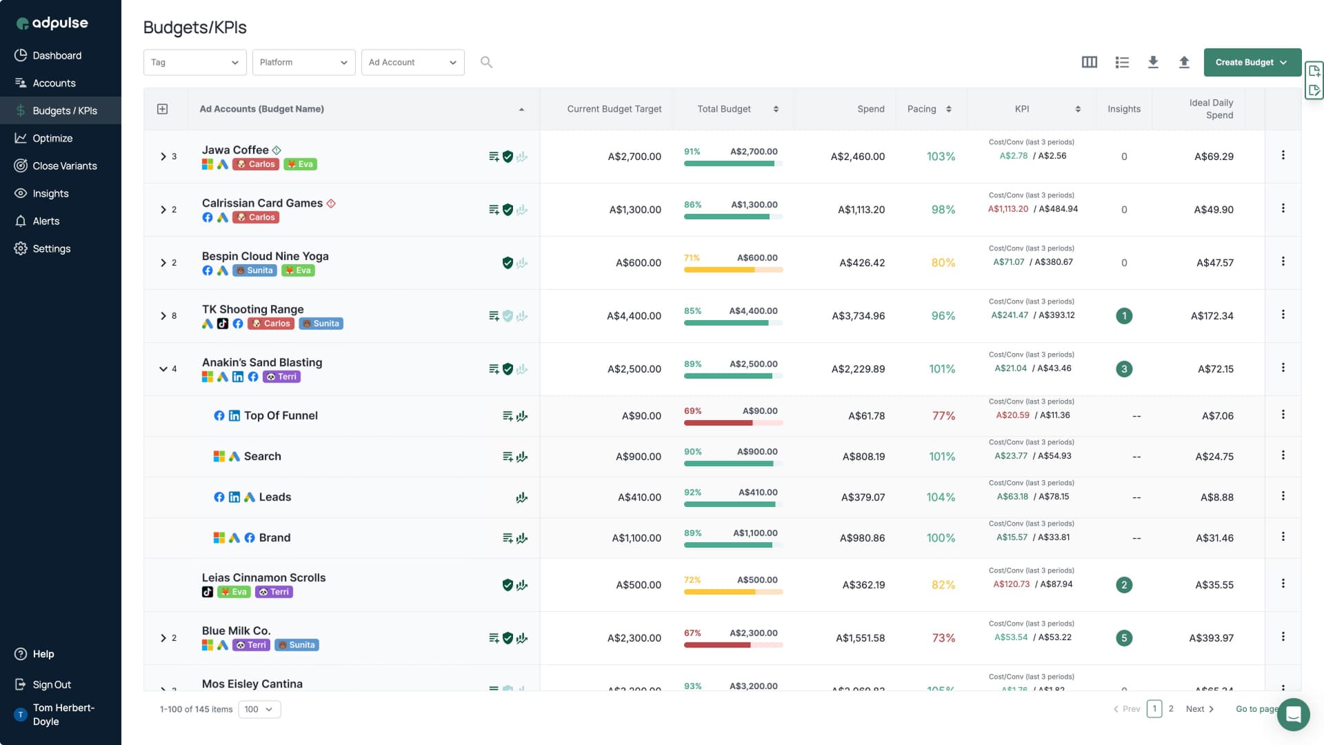 Adpulse Features - Budget Management