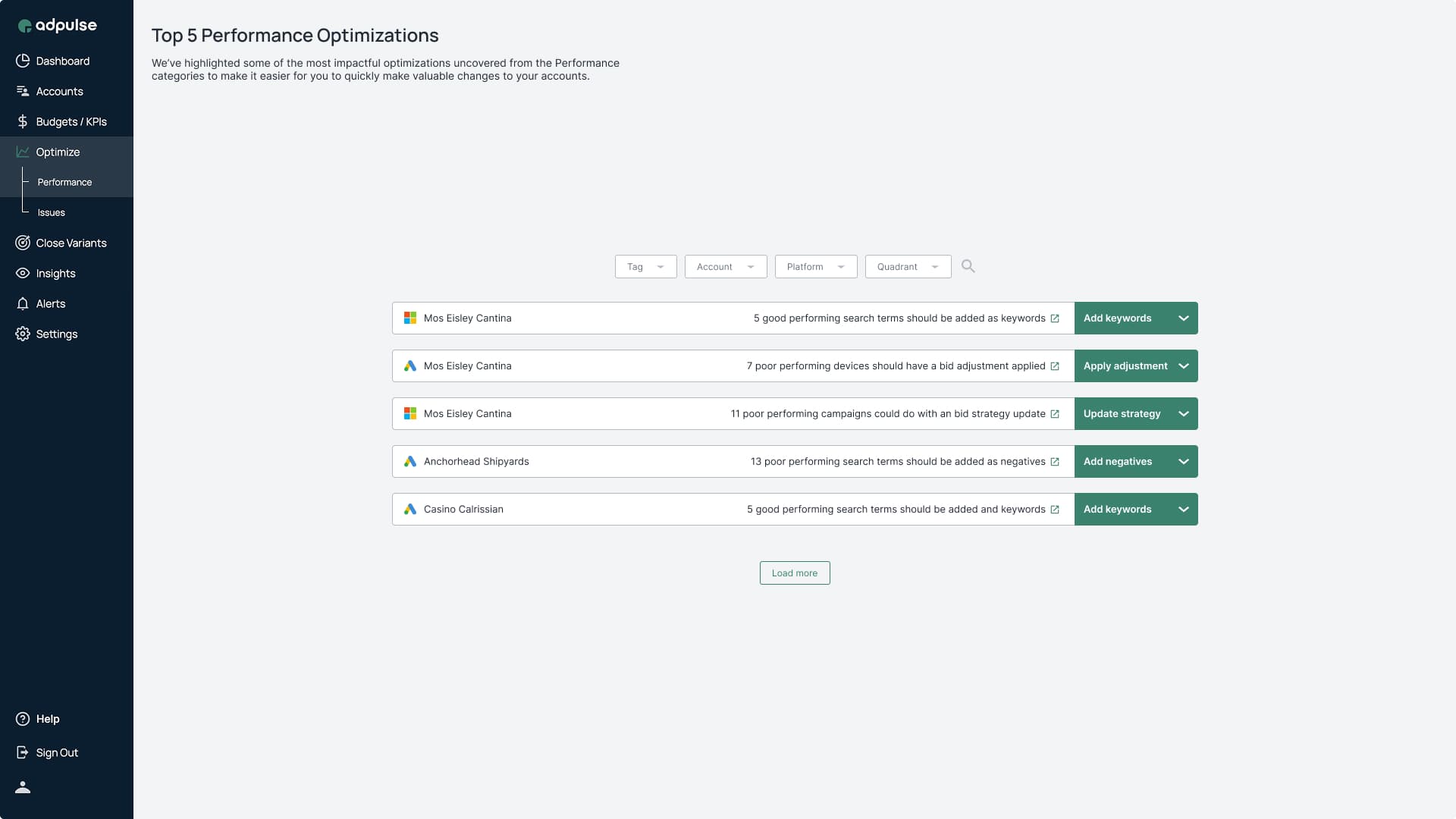 Adpulse Features - Performance Optimizations